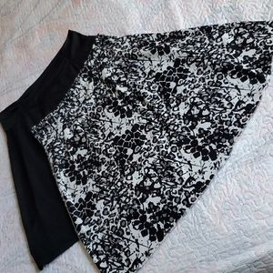 Two Skirts Black & Printed Sz M